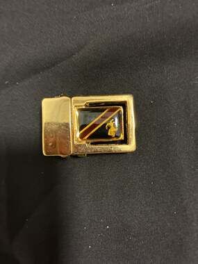 Vintage Ferrari Prancing Horse Gold Tone Enamel Belt Buckle Made in Italy